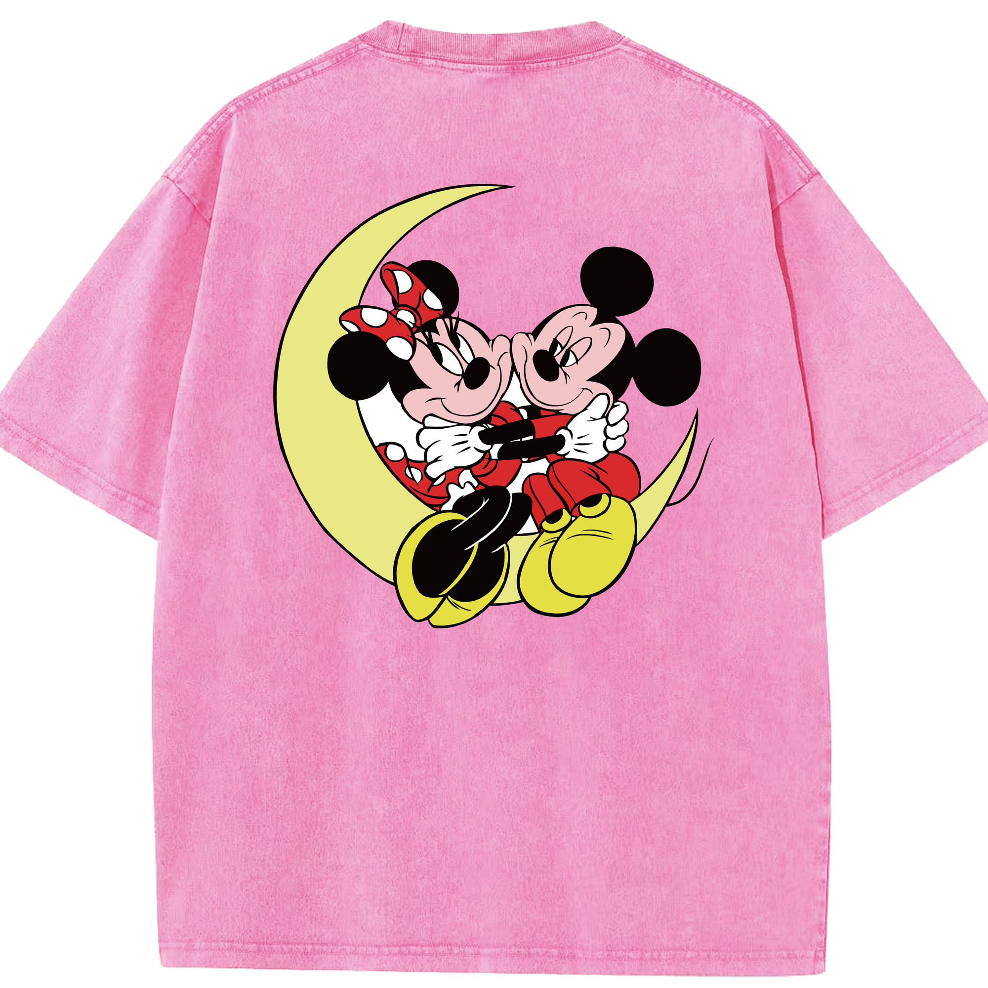 （画像用） ミッキーマウス Mickey Mouse 綿100% ヴィンテージ風 半袖Tシャツ（背面プリント）